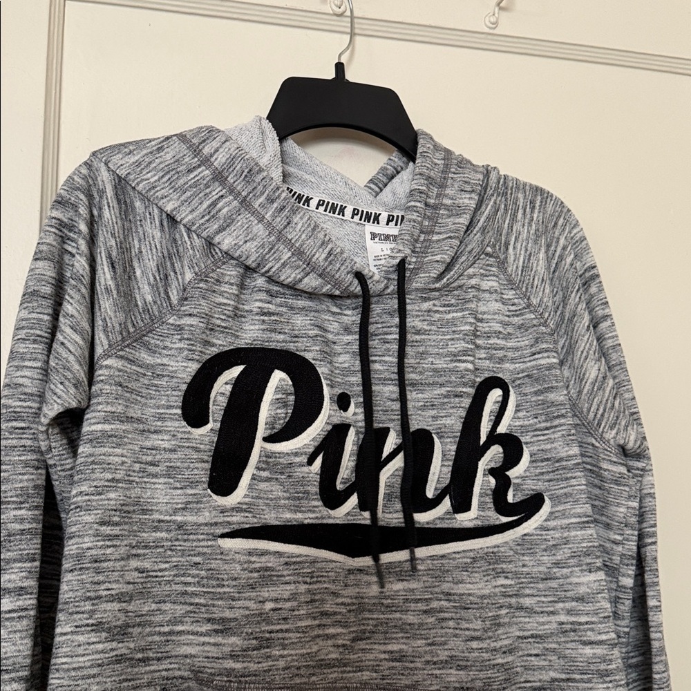 Victoria's Secret Pink Gray Hoodie size: L - Picture 3 of 7